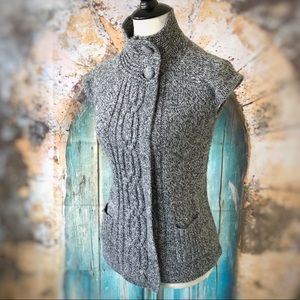 Love Always-Gray Cable Knit Sleeveless Cardigan